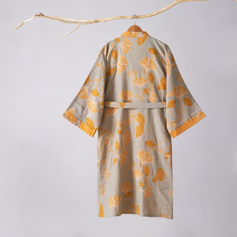 Kimono in garza di cotone e ginkgo - image 57