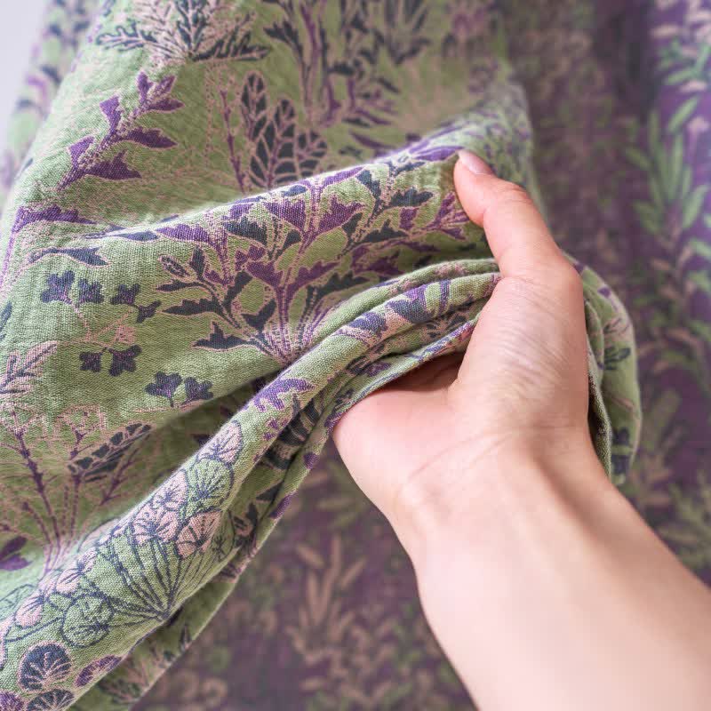 Kimono in garza di cotone con piante botaniche - image 15