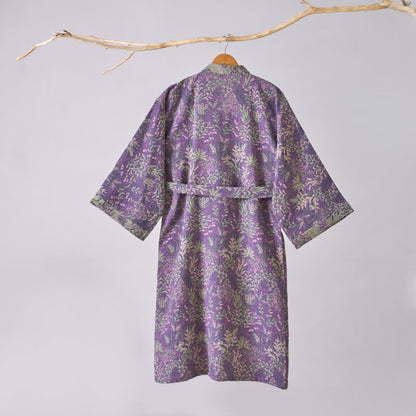 Kimono in garza di cotone con piante botaniche - image 4