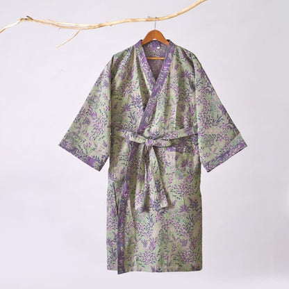 Kimono in garza di cotone con piante botaniche - image 9