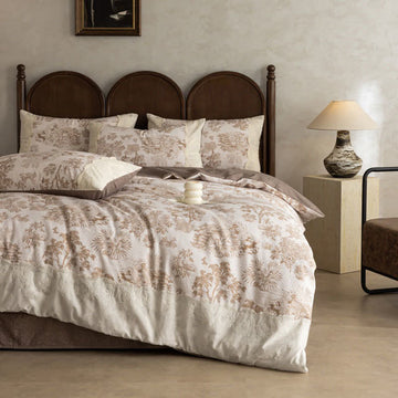 Set di biancheria da letto in cotone e lino in stile fattoria (4 pezzi) - Matrimoniale Grande - image 0