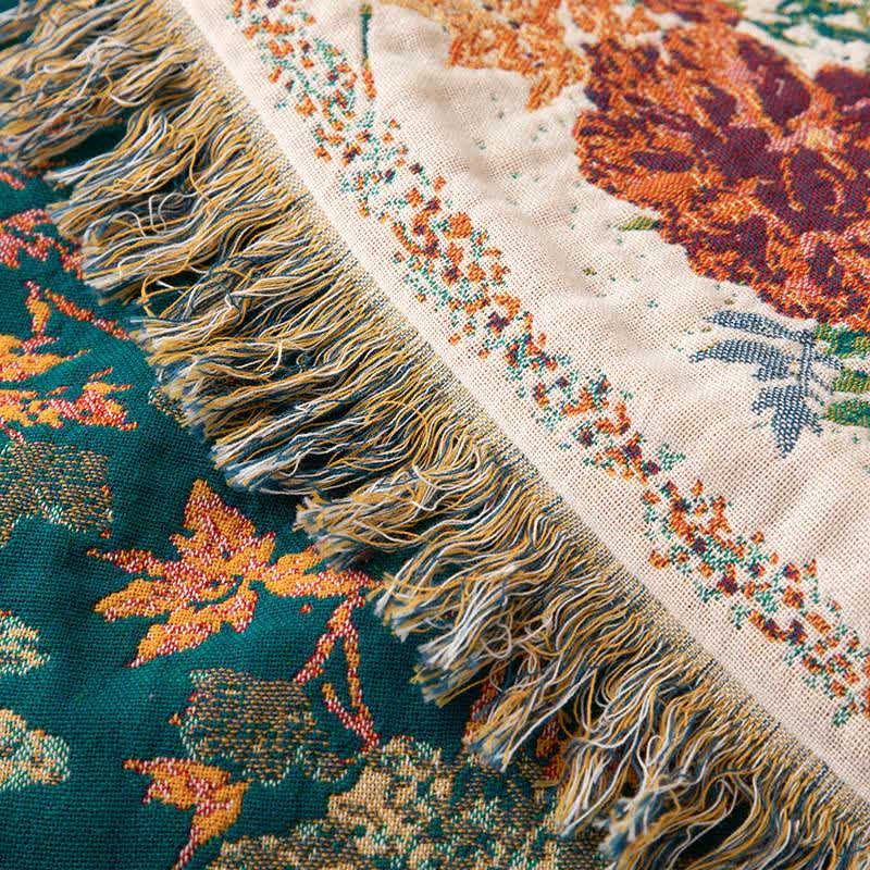 Trapunta con nappe in garza di cotone con bouquet floreale - image 2