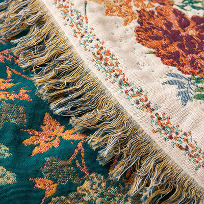 Trapunta con nappe in garza di cotone con bouquet floreale - image 2