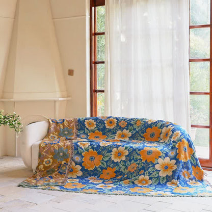 Coperta con nappe in garza di cotone Bright Daisy - image 2