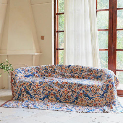 Coperta in garza di cotone con nappe a forma di uccello vintage - image 1