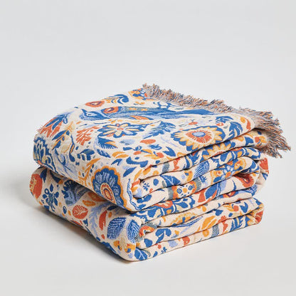 Coperta in garza di cotone con nappe a forma di uccello vintage - image 3