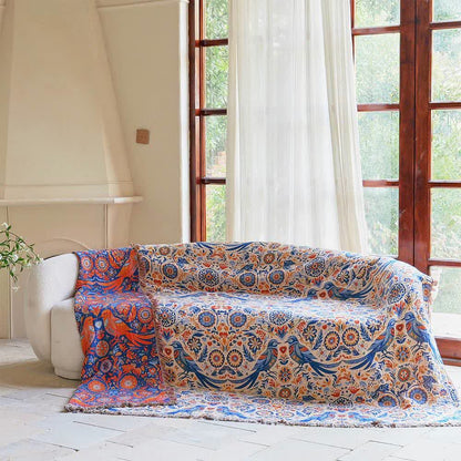 Coperta in garza di cotone con nappe a forma di uccello vintage - image 2