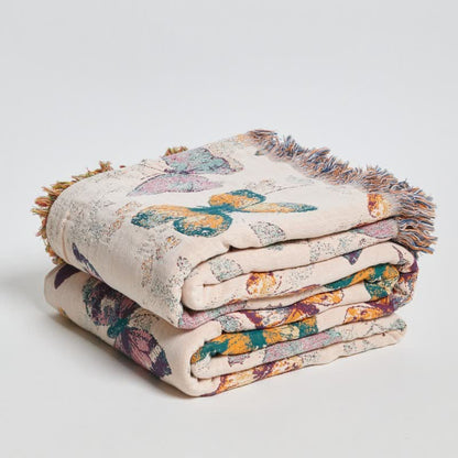 Elegante coperta in cotone con nappa a farfalla - image 8
