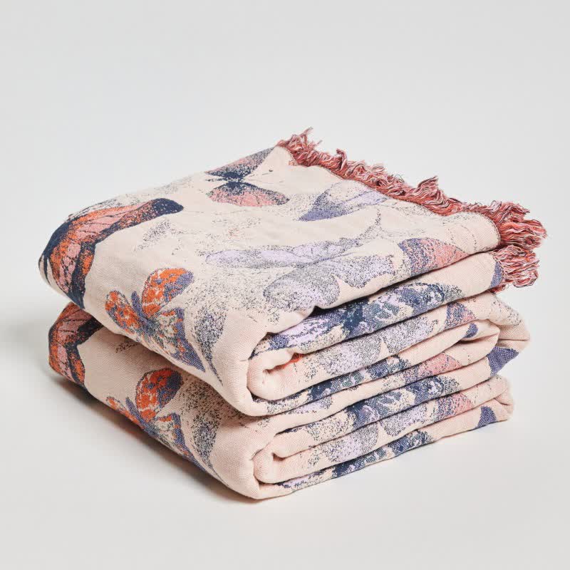 Elegante coperta in cotone con nappa a farfalla - image 3