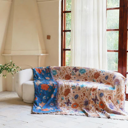 Coperta in cotone con nappe e farfalle pastorali - image 2