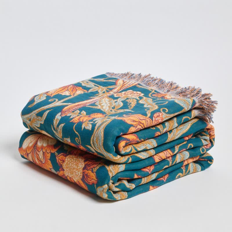Coperta di lusso in cotone con nappe floreali - image 3