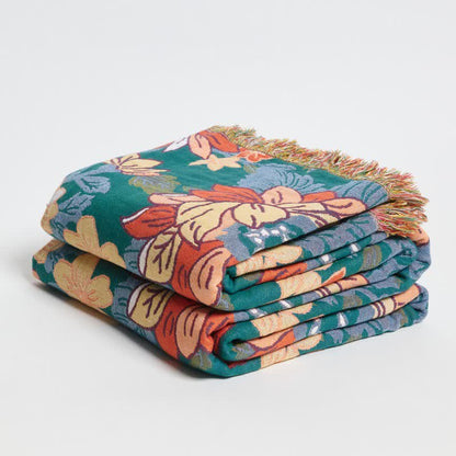 Coperta in cotone con nappe floreali - image 3
