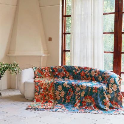 Coperta in cotone con nappe floreali - image 2