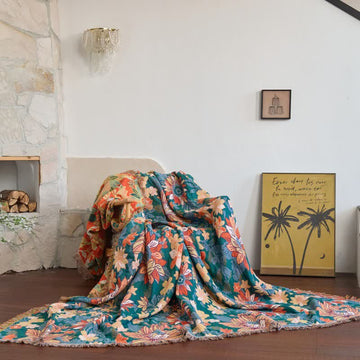 Coperta in cotone con nappe floreali - 230cm x 250cm - image 0