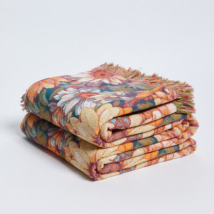 Coperta in cotone con nappe e girasoli in fiore - image 3