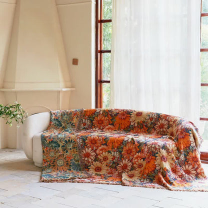 Coperta in cotone con nappe e girasoli in fiore - image 2