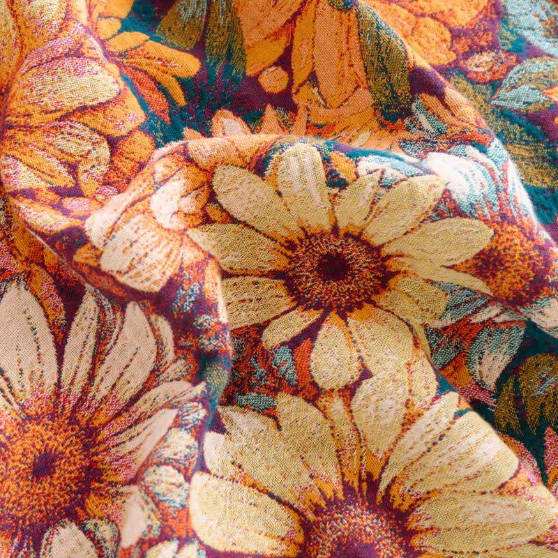 Coperta in cotone con nappe e girasoli in fiore - image 4