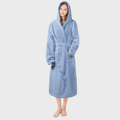 Accappatoio unisex con cappuccio in peluche Ownkot Cloud-Soft - Blu scuro - Taglia unica - image 8