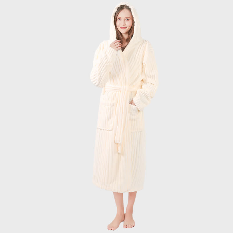 Accappatoio unisex con cappuccio in peluche Ownkot Cloud-Soft - Beige - Taglia unica - image 4