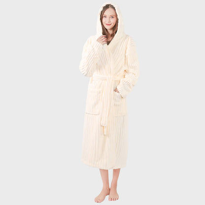 Accappatoio unisex con cappuccio in peluche Ownkot Cloud-Soft - Beige - Taglia unica - image 4