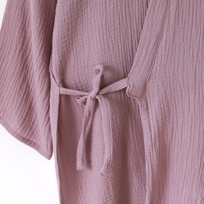Kimono unisex minimalista in garza di cotone da salotto - image 7
