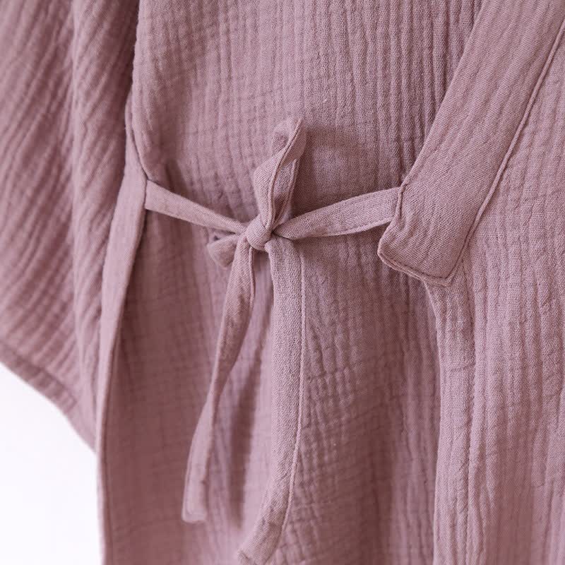 Kimono unisex minimalista in garza di cotone da salotto - image 6