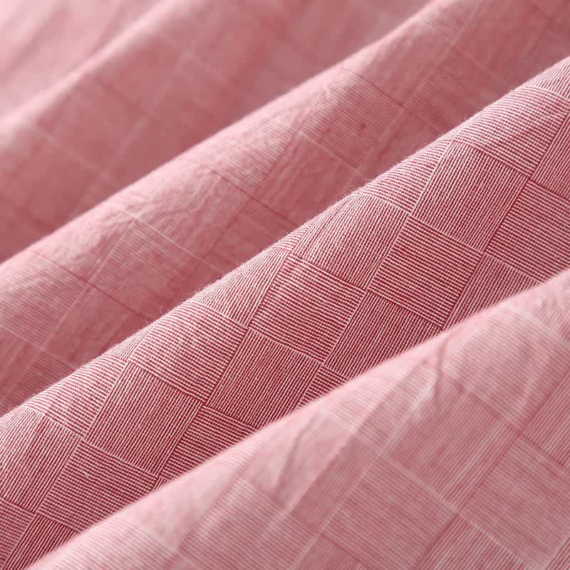 Kimono in garza di cotone a quadri sottili da indossare in salotto - image 8