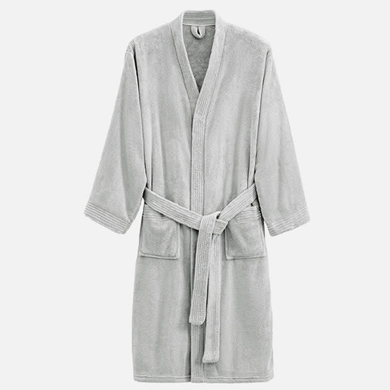 Accappatoio unisex in spugna per hotel e spa Ownkot - Grigio chiaro - XL - image 12