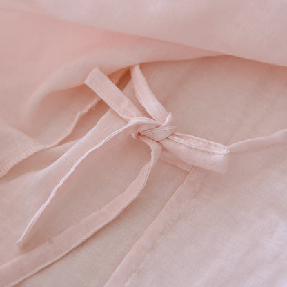 Kimono in garza di cotone con ricamo floreale da indossare in salotto - image 8