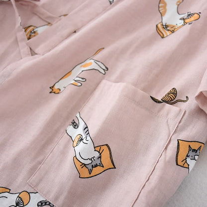 Kimono in cotone con gatto coordinato per coppia - image 17