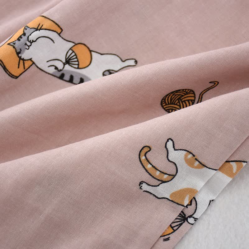 Kimono in cotone con gatto coordinato per coppia - image 9