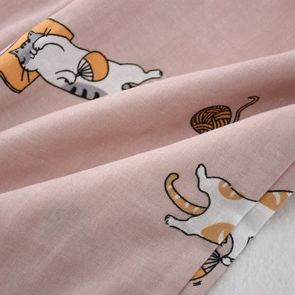 Kimono in cotone con gatto coordinato per coppia - image 9