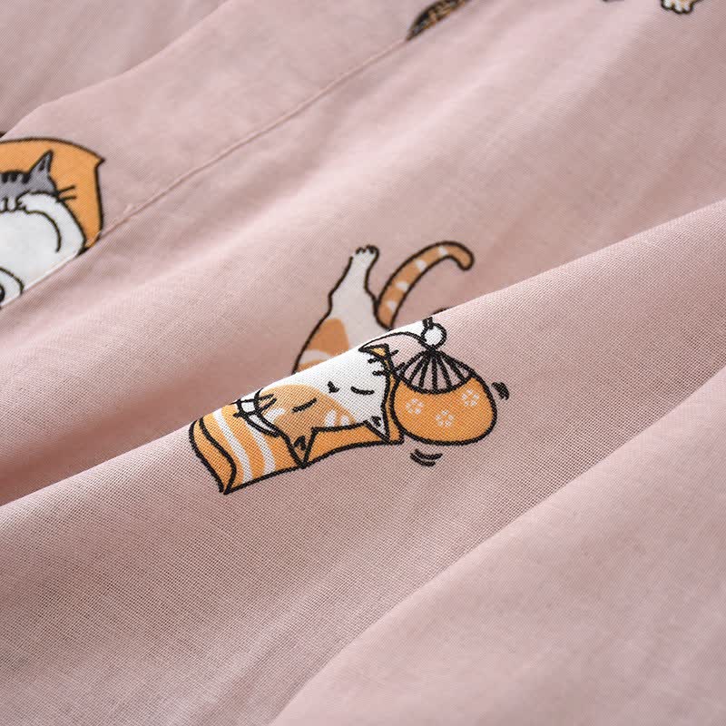 Kimono in cotone con gatto coordinato per coppia - image 10