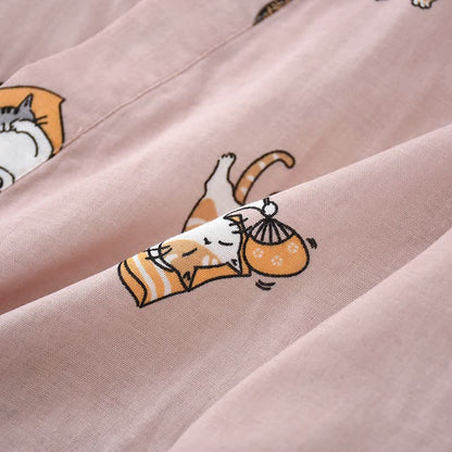 Kimono in cotone con gatto coordinato per coppia - image 10