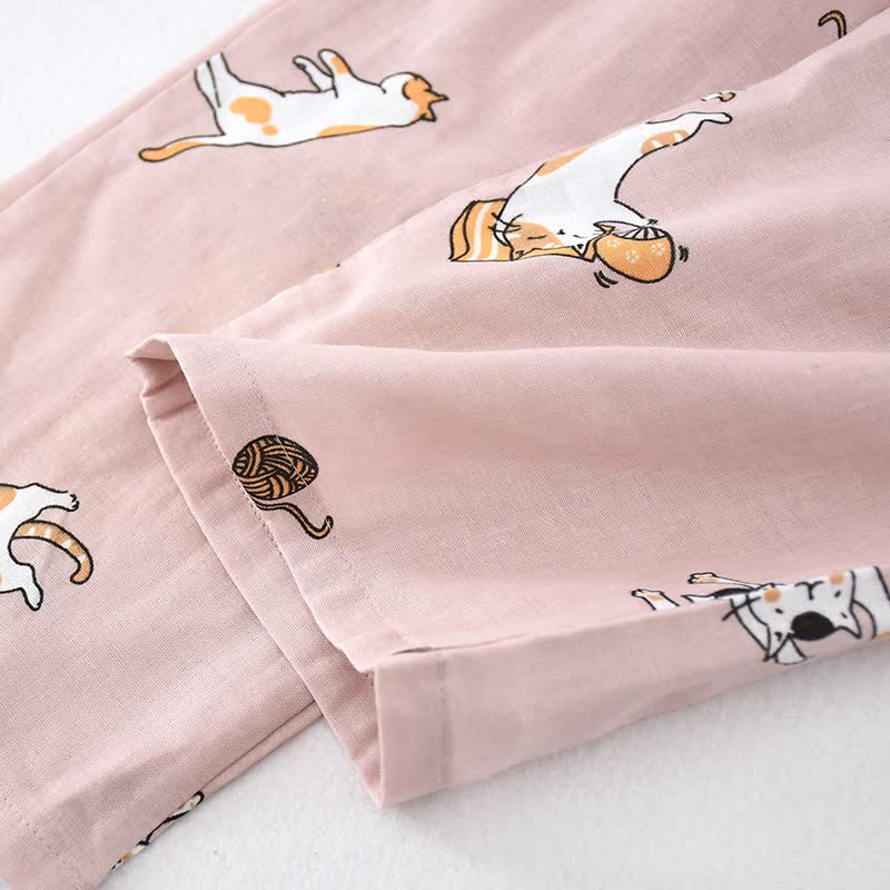 Kimono in cotone con gatto coordinato per coppia - image 8