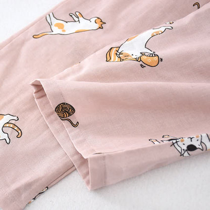 Kimono in cotone con gatto coordinato per coppia - image 8