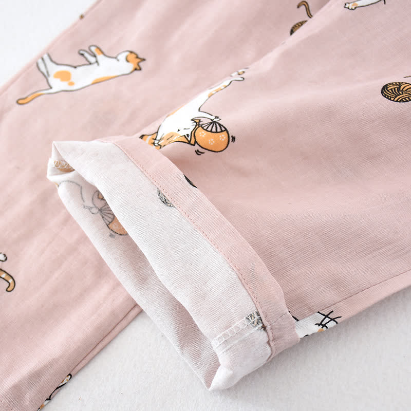 Kimono in cotone con gatto coordinato per coppia - image 14