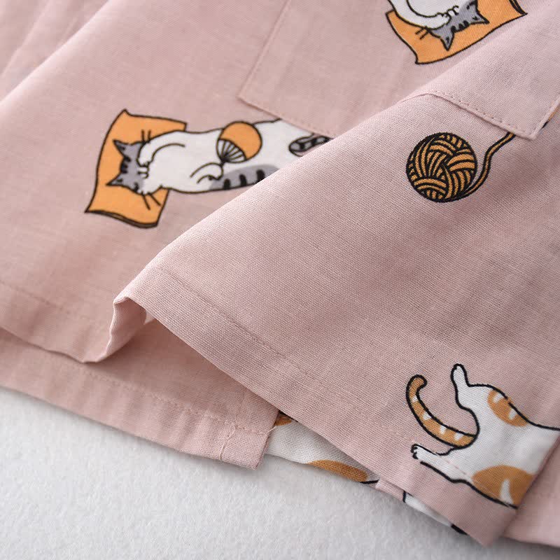 Kimono in cotone con gatto coordinato per coppia - image 11