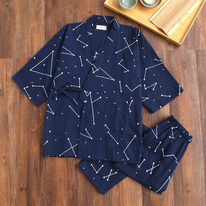 Kimono in cotone coordinato per coppia - Blu navy - Donne - L - image 9