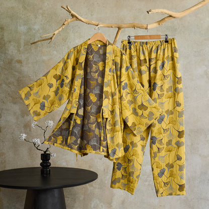 Completo da salotto in kimono di garza di cotone Ginkgo - image 3