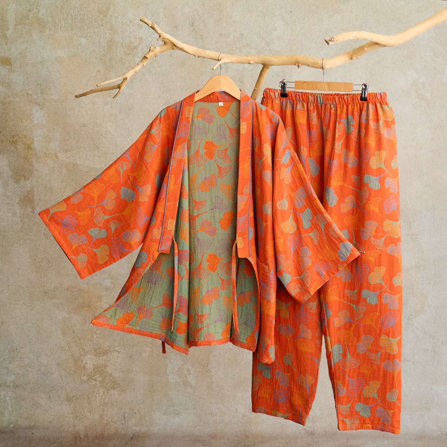Completo da salotto in kimono di garza di cotone Ginkgo - image 25