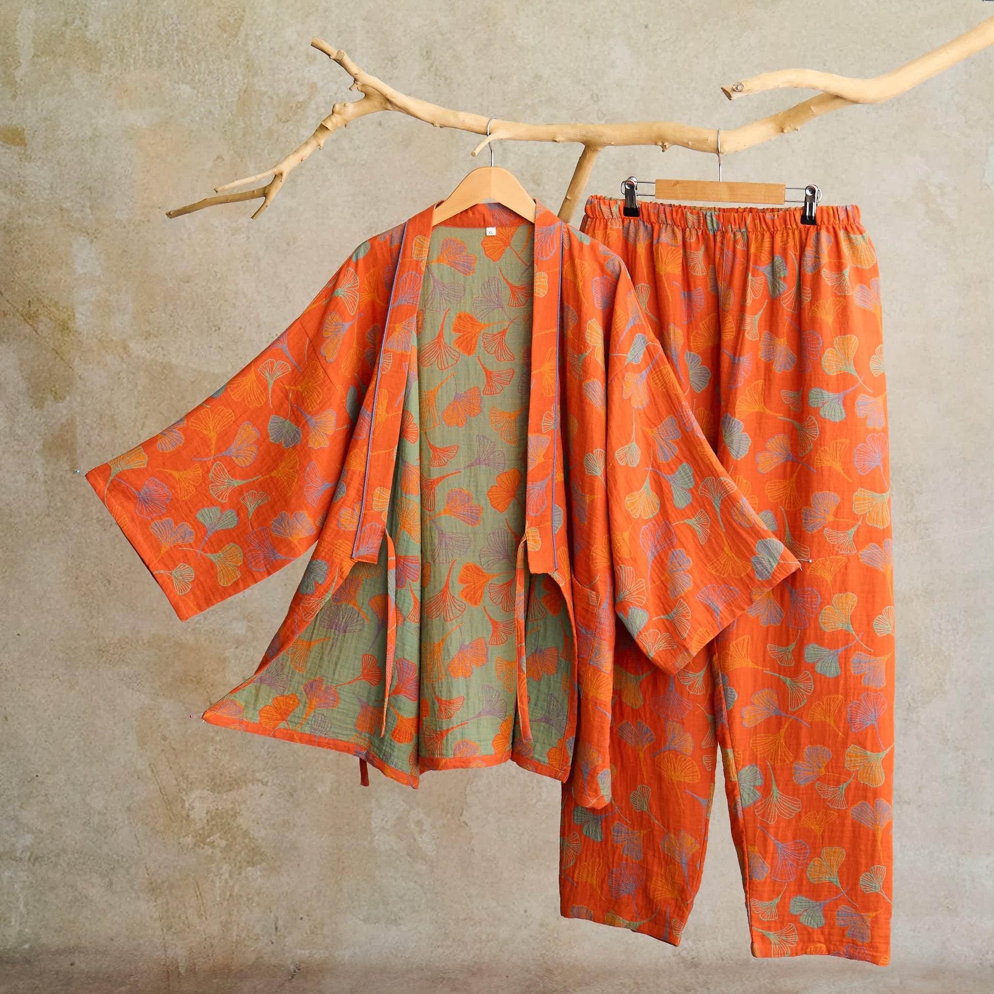 Completo da salotto in kimono di garza di cotone Ginkgo - image 25