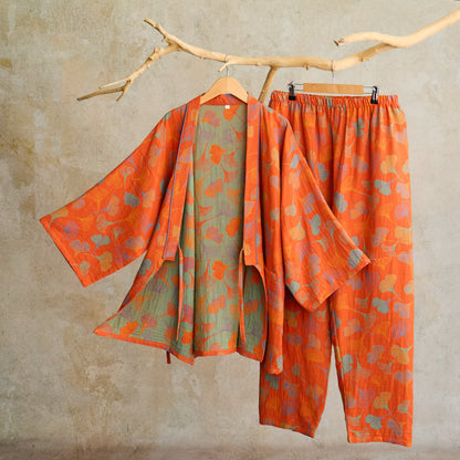 Completo da salotto in kimono di garza di cotone Ginkgo - image 25