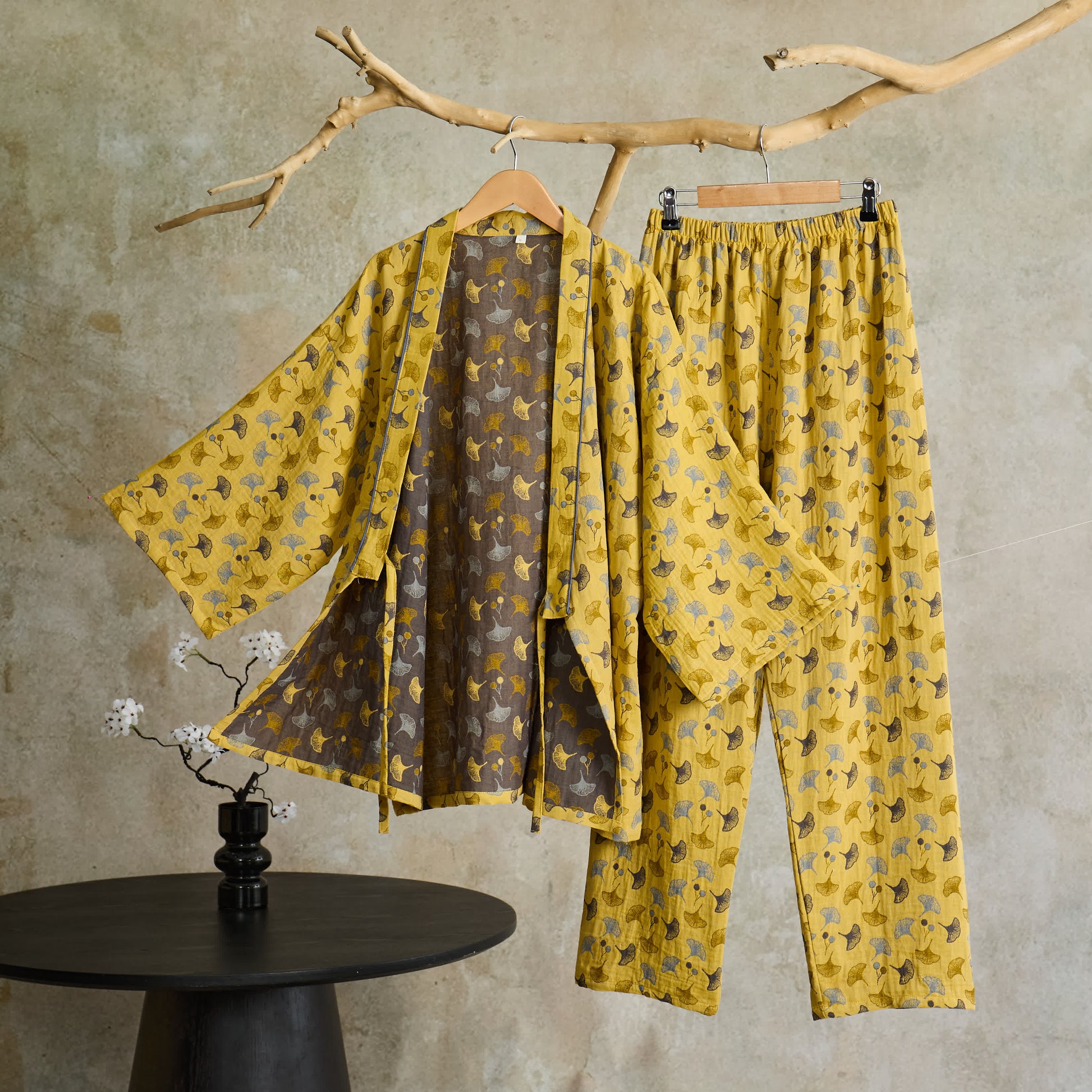 Completo da salotto in kimono di cotone biologico Ginkgo - image 16