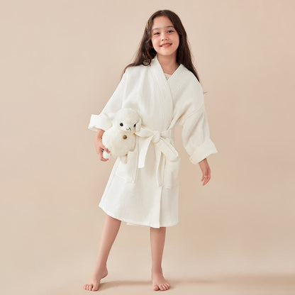 Accappatoio per bambini in cotone a trama waffle - image 1
