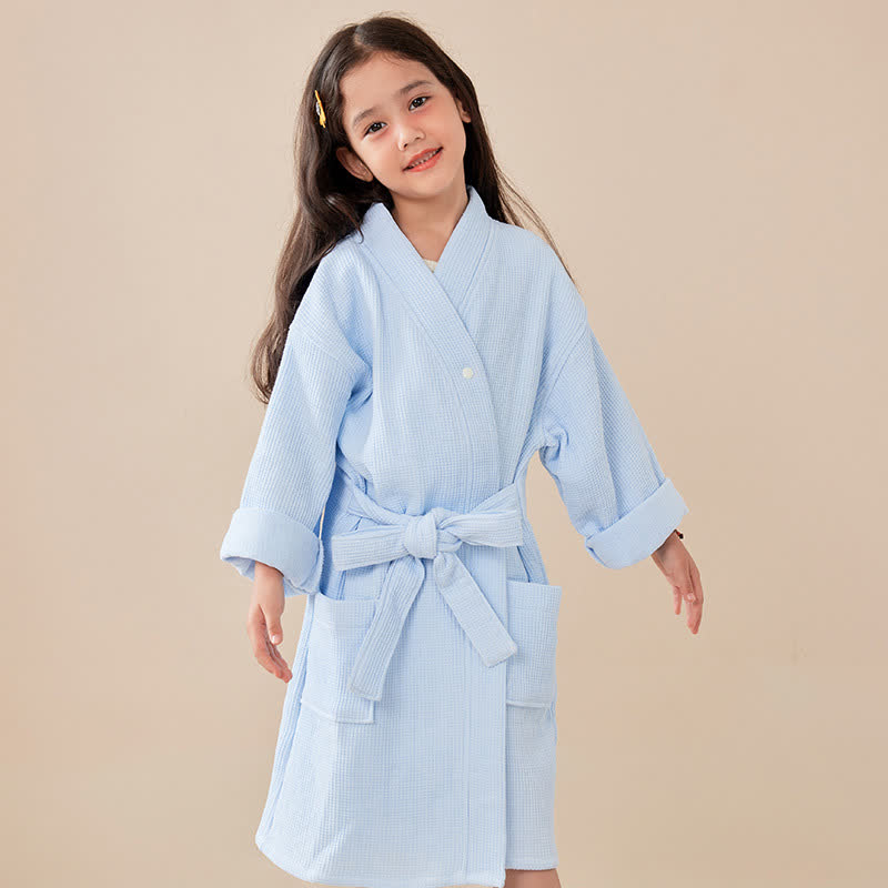 Accappatoio per bambini in cotone a trama waffle - image 9