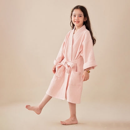 Accappatoio per bambini in cotone a trama waffle - image 6