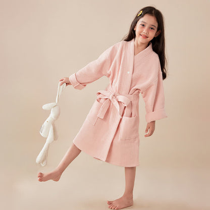 Accappatoio per bambini in cotone a trama waffle - image 5