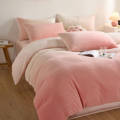 Set di biancheria da letto calda e soffice sfumata (4 pezzi) - Rosa - Matrimoniale Grande - image 5
