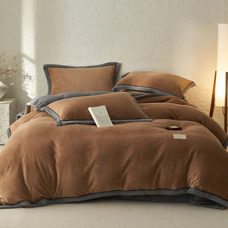 Set di biancheria da letto reversibile in peluche con trama a nido d'ape (4 pezzi) - image 16